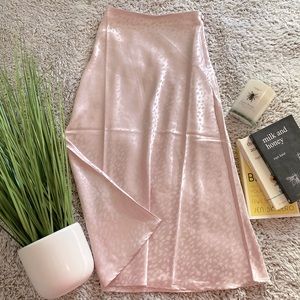 Satin pastel pink skirt